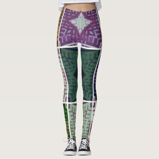 Leggings Hi Waist star belle féminine imprimer week-end gra (Devant)