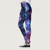 Leggings Hibiscus bleu de la Marine (Gauche)