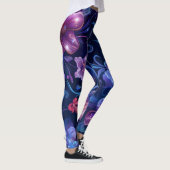 Leggings Hibiscus bleu de la Marine (Droite)