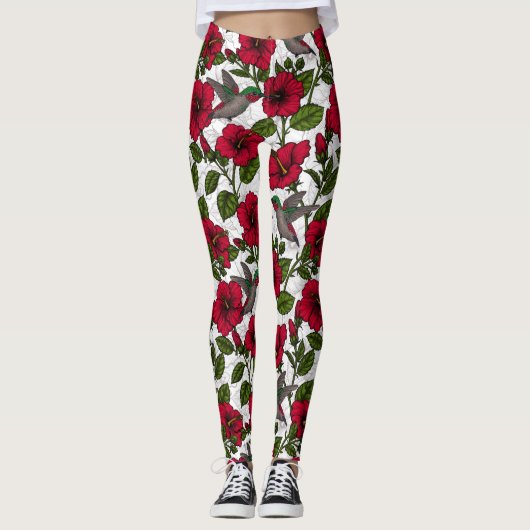 Leggings Hibiscus et colibris (Devant)