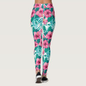 Leggings Hibiscus et palmiers feuilles (Dos)