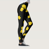 Leggings Hibiscus Jaune Noir Motif (Droite)