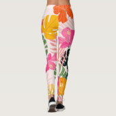Leggings Hibiscus & Monstera : Vibrance tropicale (Dos)