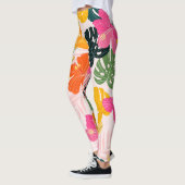 Leggings Hibiscus & Monstera : Vibrance tropicale (Gauche)