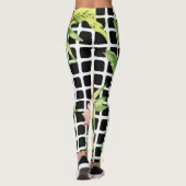 Leggings Hibiscus Palm Leaves Tropical Pattern (Dos)