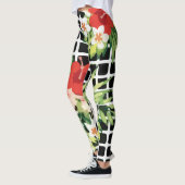 Leggings Hibiscus Palm Leaves Tropical Pattern (Gauche)
