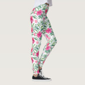 Leggings hibiscus rose avec motif tropical feuille (Droite)