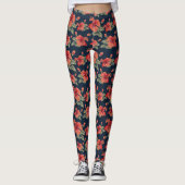 Leggings Hibiscus rouge tropical (Devant)