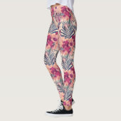 Leggings Hibiscus Tropical Rétro Motif Wren (Gauche)