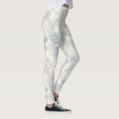 Leggings hibou Plumes, gris, beige et bleu, oiseau, léger, (Droite)