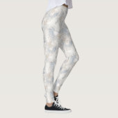 Leggings hibou Plumes, gris, beige et bleu, oiseau, léger, (Droite)