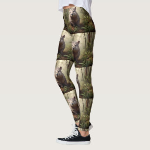Leggings "Hidden in the Bush : An Aussie Wombat in the Wild