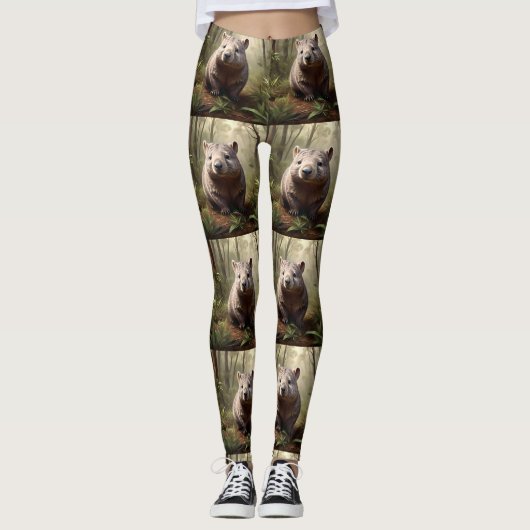 Leggings "Hidden in the Bush : An Aussie Wombat in the Wild (Devant)