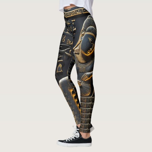 Leggings hiéroglyphes d'or égyptien (Gauche)