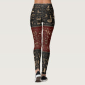 Leggings Hiéroglyphes égyptiens antiques - cuir rouge noir (Dos)