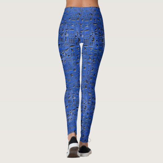 Leggings Hieroglypics bleu (Dos)