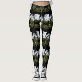 Leggings Highland Cow Dimensionnement Art, Noir (Devant)