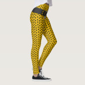 Leggings Hip Black Belt Star - Pois noirs sur Jaune (Droite)