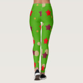 Leggings Hip Christmas Green Red Polka Dot Motif Femmes (Dos)