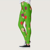 Leggings Hip Christmas Green Red Polka Dot Motif Femmes (Gauche)
