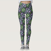 Leggings Hip Clair bleu rose pourpre citron vert Tribal Art (Devant)