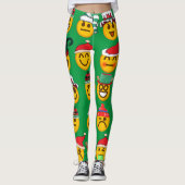 Leggings hip emoticon vert vacances froides noël émoji (Devant)