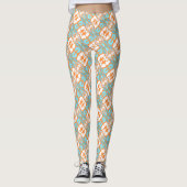 Leggings Hip Orange Jaune Turquoise bleu Oriental Art (Devant)