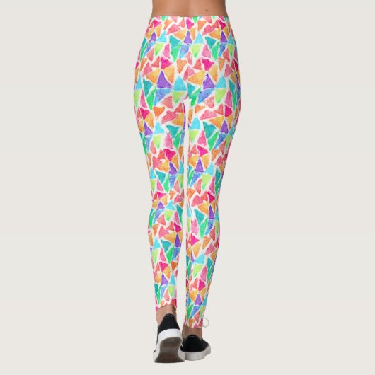 Leggings Hip Triangle Polygon Mosaic Aquarelle Motif (Dos)