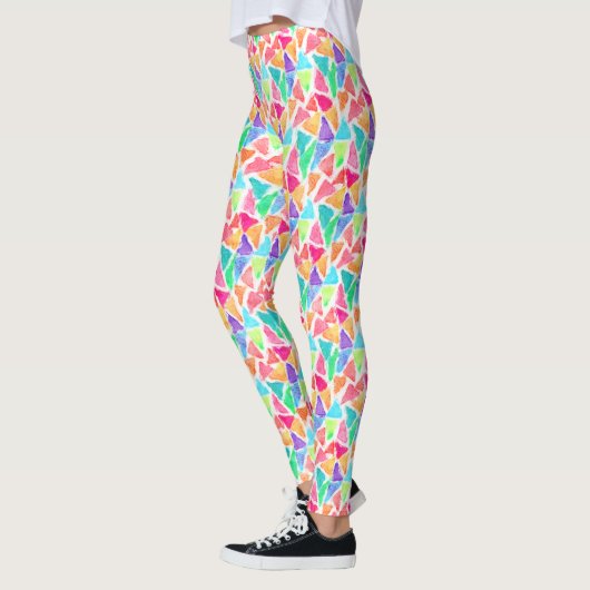 Leggings Hip Triangle Polygon Mosaic Aquarelle Motif (Gauche)