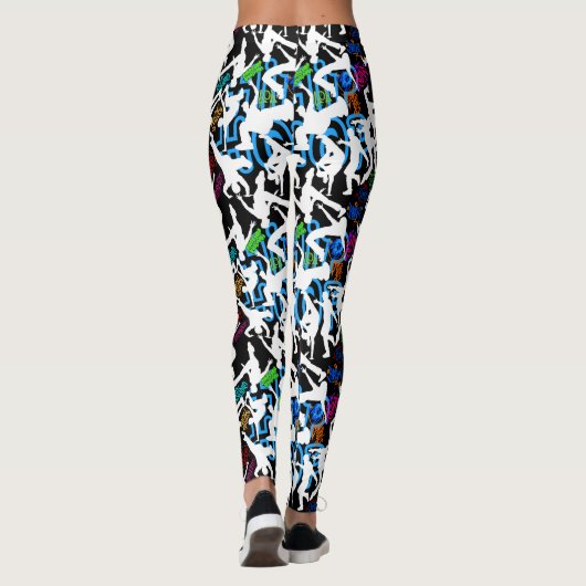 Leggings HipHop Dance Motif.w Black BG (Dos)