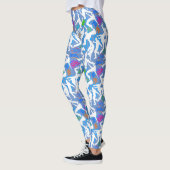 Leggings HipHop Dance Motif.w L Bleu BG (Gauche)