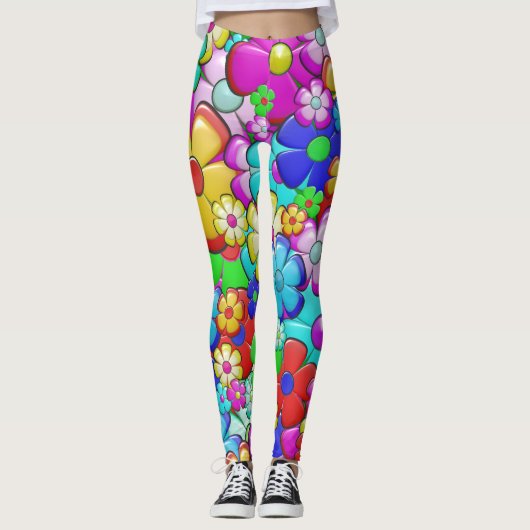 leggings hippie bloemen (Voorkant)