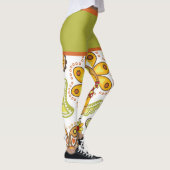 Leggings Hippie Fleur Rétro Orange Vert (Droite)