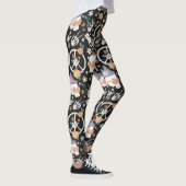 Leggings Hippie Halloween Skulls et Fleurs Motif (Droite)