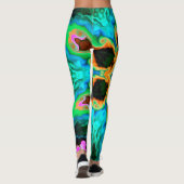 Leggings Hippie psychédélique orange bleu et noir (Dos)