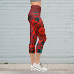 Leggings hippies psychédéliques<br><div class="desc">Ces leggings psychédéliques présentent un rouge vif et turquoise profond dans un motif kaléidoscope asymétrique.</div>