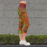 Leggings hippies psychédéliques<br><div class="desc">Ces leggings psychédéliques présentent un rouge et un vert éclatants dans un motif kaléidoscope asymétrique.</div>