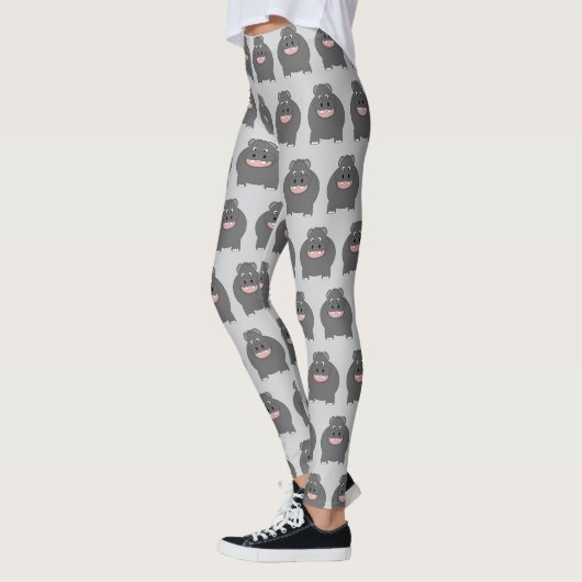 Leggings Hippo Design You Choose Background Colour (Gauche)