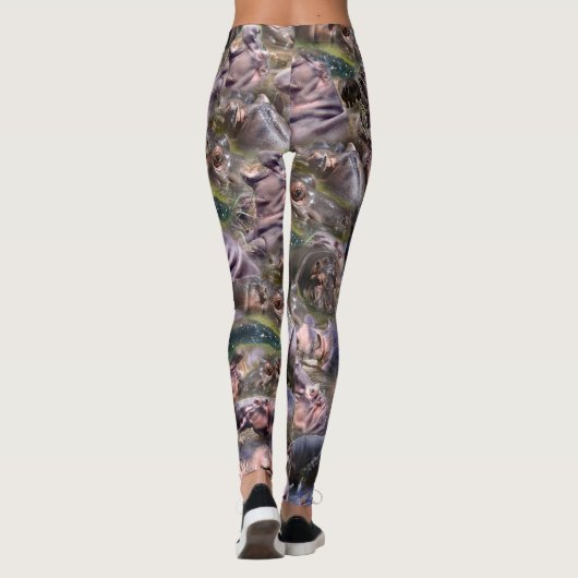 Leggings Hippo Picture Collarge, (Dos)