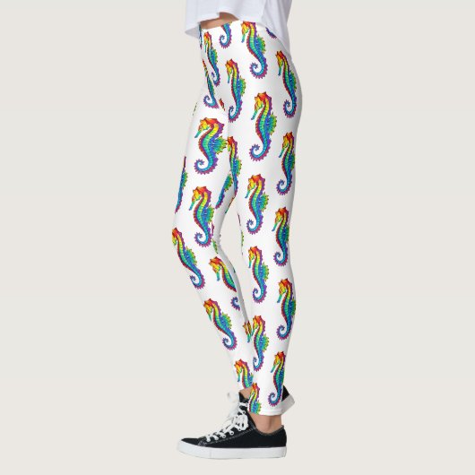 Leggings Hippocampe polygonal arc-en-ciel (Gauche)