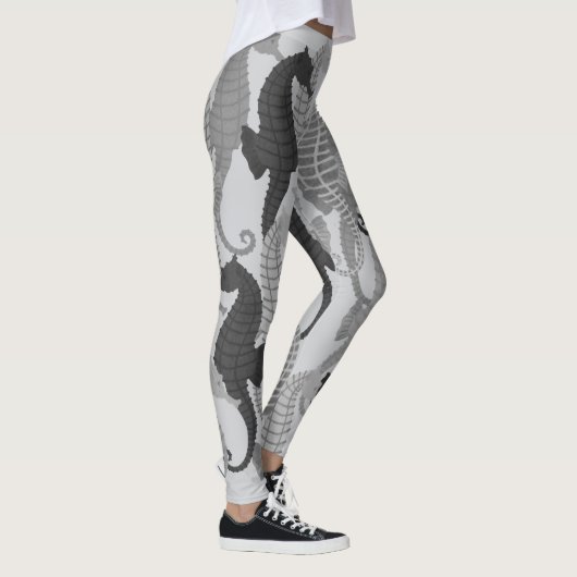 Leggings Hippocampes aux nuances du gris - guêtres (Droite)