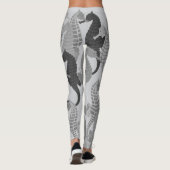 Leggings Hippocampes aux nuances du gris - guêtres (Dos)