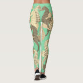 Leggings Hippocampes sur le vert en bon état - guêtres (Dos)