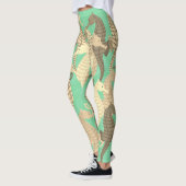 Leggings Hippocampes sur le vert en bon état - guêtres (Gauche)