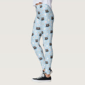 Leggings Hippopotame Lotus Blanc Bleu (Gauche)