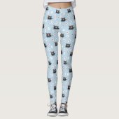 Leggings Hippopotame Lotus Blanc Bleu (Devant)