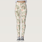 Leggings Hisbiscus Tropical Palm Tree Motif (Devant)