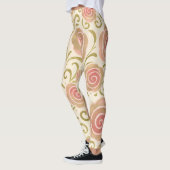 Leggings Histoire de conte de fées rose et or Roses de prin (Gauche)
