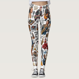 Leggings Histoire de la musique et collage de genres artist