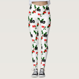Leggings Ho Ho Ho guêtres de houx et de baies